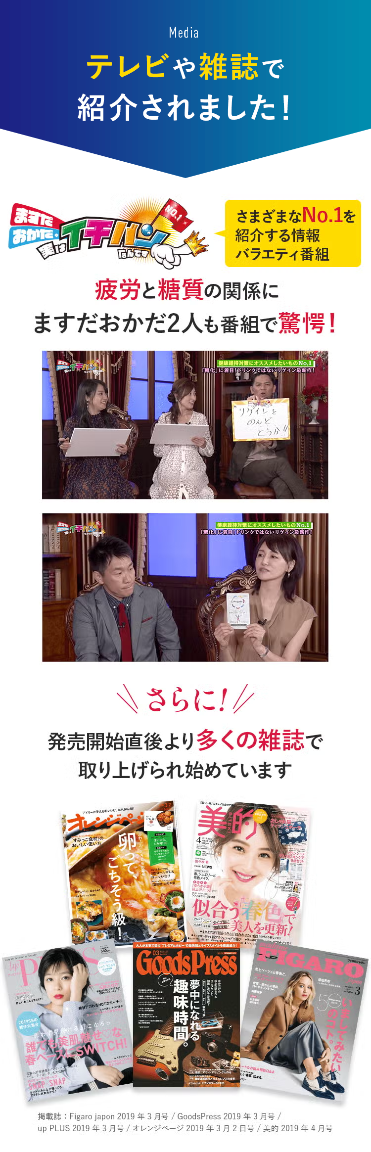 Media
テレビや雑誌で
紹介されました!